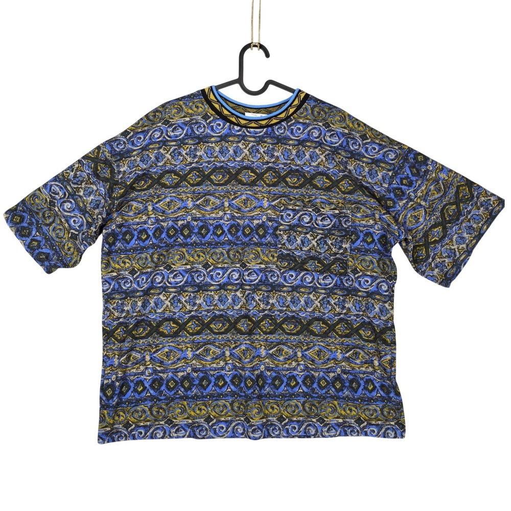 CLIP USA All Over Print Geometric Pocket Tee One Size Fits All Excellent Vintage